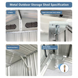 Outdoor Storage Shed 20x10 FT, Large Metal Garden Shed Backyard Utility Carport with 2 Doors and 4 Vents for Car,Truck, Garbage Can,Tool,Lawnmower BOVONO