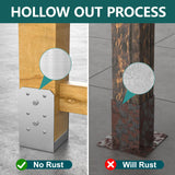 SPACEEUP 4x4 Post Base, Internal 3.5" x 3.5" Post Anchor 4pcs Adjustable Post Base Stainless Steel Concrete Post Anchor for Pavilion Deck Railing Support Decorative Anchor Plate SPACEEUP