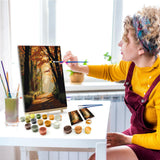 JOOZ Paint by Numbers Kit for Adults with Frame Forest Paint by Number with Easel Autumn Landscape Adult Paint by Number Kits Framed Canvas Tree Oil Painting Kits for Gift Home Wall Decor 8x12 Inch JOOZ