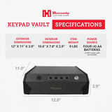 Hornady Biometric Keypad Vault (97536) - Fingerprint Gun Safe, Secure Your Pistol and Valuables, Quick Access - Digital Keypad Access and Backup Key - Ideal for Home and Nightstand Hornady