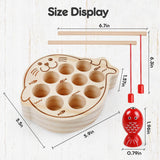 Magnetic Wooden Toys Fishing Game,Toddler Magnetic Fishing Toys Wood Puzzle Montessori Preschool Educational Activities Learning Hand-Eye Coordination Fine Motor Skills Toys for Boys Girls Ages 3+ NAODONGLI