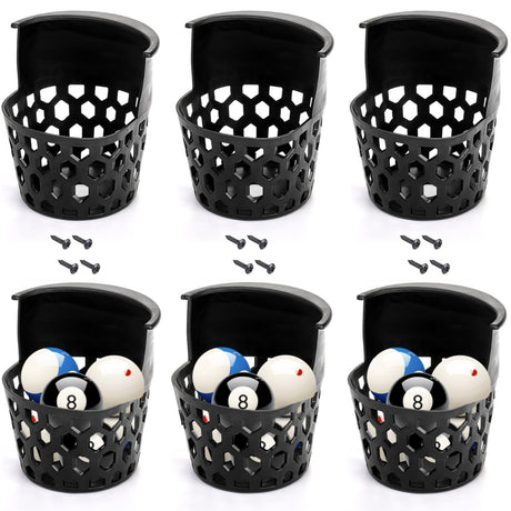 Eorbow 6 Pack Pool Table Pockets, Heavy Duty Billiard Set Including 4 Corner and 2 Side Pockets Eorbow