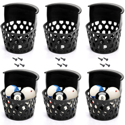 Eorbow 6 Pack Pool Table Pockets, Heavy Duty Billiard Set Including 4 Corner and 2 Side Pockets