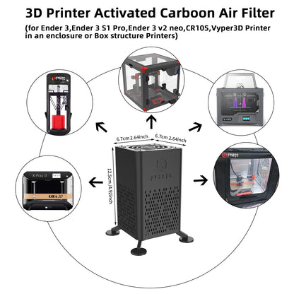 FYSETC 24V Air Purifier for 3D Printer Ender 3 Cover : Assembled HEPA Air Cleaner with Cool Fan Activated Carboon Pack for Ender 3 S1 Pro CR-10S Vype Ender 5 Plus Enclosure or QID X-Pro Box S - WoodArtSupply