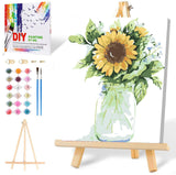 Mowana Sunflower Paint by Numbers Kit for Adults-Paint by Numbers for Adults Beginner with Frame and Easel, Painting by Numbers for Gift Home Wall Decor(8 * 12 Inch) Mowana