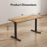 FEZIBO Electric Standing Desk Adjustable Height, 40 x 24 Inch Sit and Stand Desk, Home Office Desk, Ergonomic Workstation Computer Desk, Rustic Brown FEZIBO