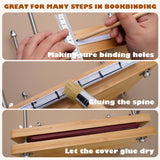 HEJIN Book Binding Kits, Bamboo Wood Book Press with Plastic Bone Folder, Waxed Thread, Book Binding Materials for Beginners Bookbinding Supplies HEJIN