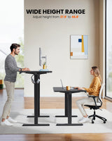 ErGear Electric Standing Desk, 48 x 24 inch Height Adjustable Sit Stand Up Desk, Computer Home Office Desk with 4 Memory Height Buttons, Two Pieces Desktop, Black, EGESD110B ErGear