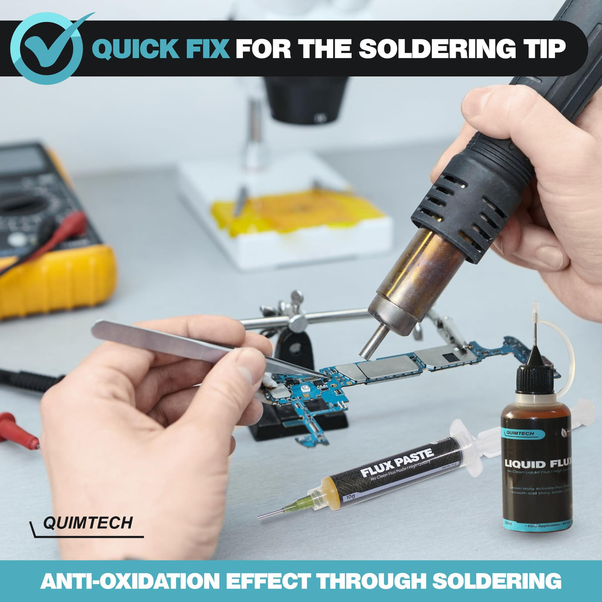 Liquid Solder Flux Dropper (30 ml/1 Oz.) I RMA Liquid Solder Flux I Soldering Flux I Electrical Solder I No Clean Liquid Flux I Rosin Flux I Soldering Flux for Electronics I Lead Free Liquid Solder I QUIMTECH