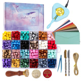 LAECHATAR Wax Seal Kit with Electric Warmer, 648 Pcs Beads, Stamp, Sealing Spoon, Wax Seal Stamp Kit with Gift Box for Decoration and Gifts LAECHATAR