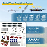 DIY Drone Kit with Brushless Motor & Dual Camera - STEM Building Project with Optical Flow Hovering, 360° Flips, One-Click Controls for Beginners to Learn Drone Engineering YYSOLDERIC