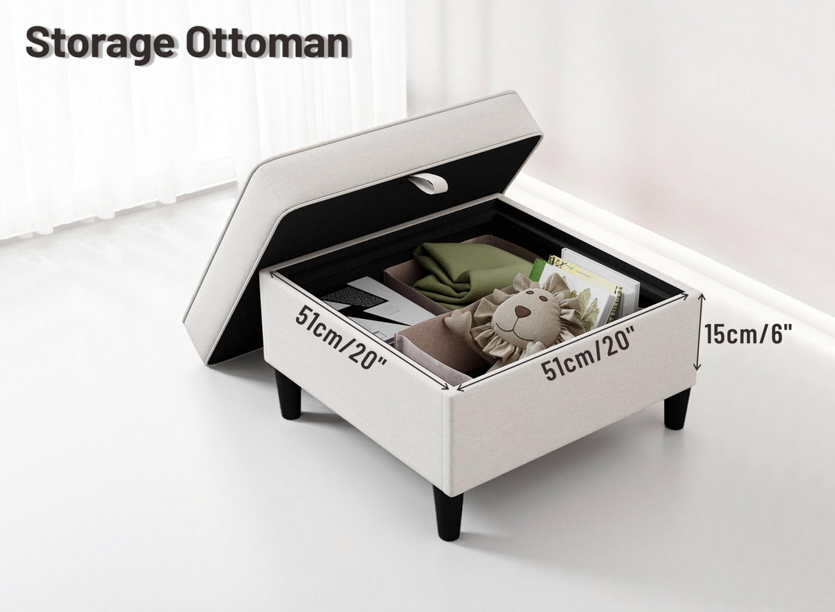 Sectional Sofas Couches for Living Room Convertible 3-Seater 78" L Shaped Couch for Small Spaces, Beige Pet-Friendly Modern Linen Fabric Sofa & Washable Covers Ideal for Apartments Studios Dorms Woyomeub