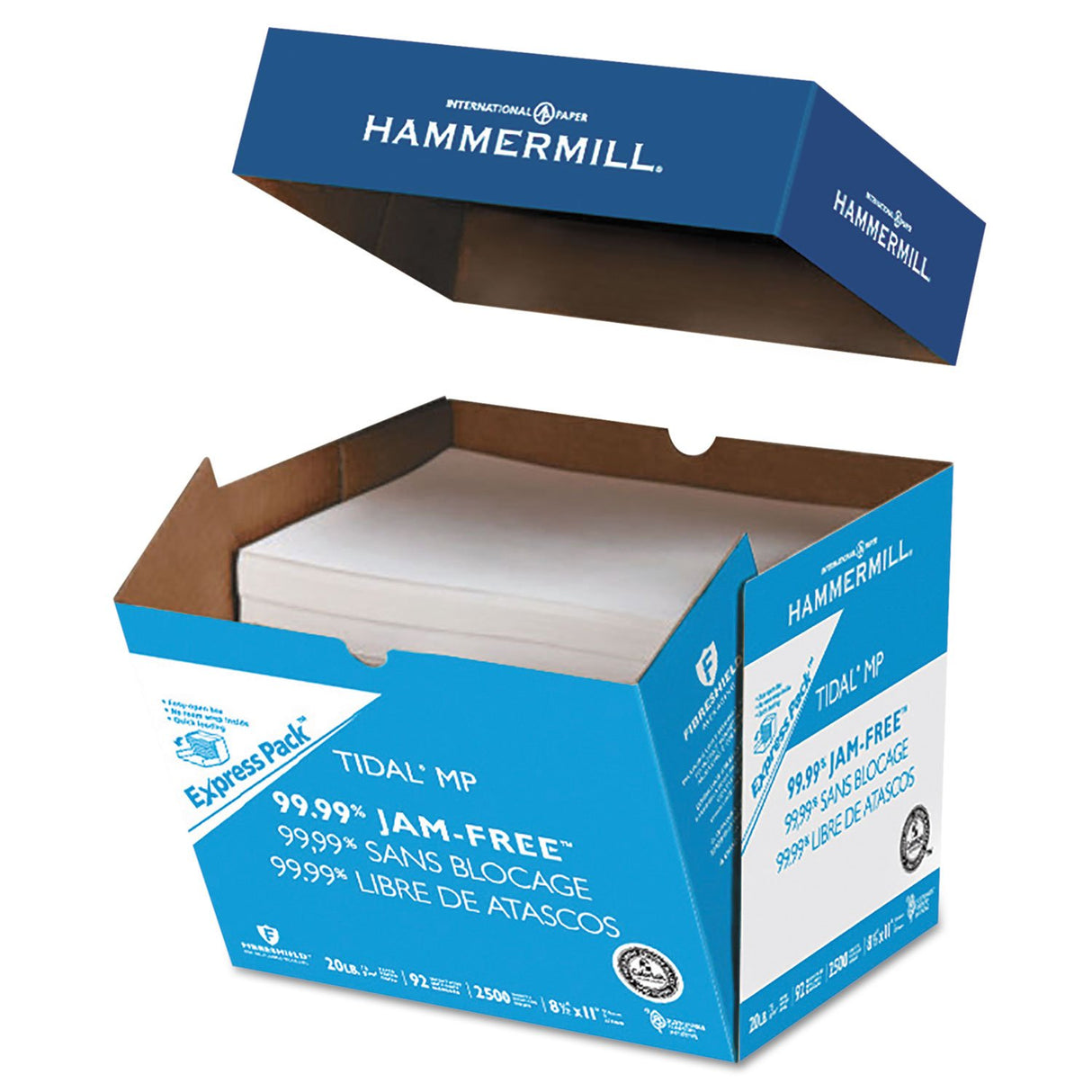 Hammermill Printer Paper, Tidal 20 lb Copy Paper, 8.5 x 11 - Express Pack (2,500 Sheets) - 92 Bright, Made in the USA Hammermill