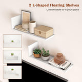 Tangkula White TV Stand with 2 Wall Shelves, Modern Entertainment Center for TVs up to 80 Inches, TV Cabinet with 2 Storage Compartments and Cabinet, Media Console Table for Living Room, Study (White) Tangkula