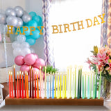 Mumufy Wood Taper Candle Holders for Table Centerpiece Dark Brown Giant Wooden Birthday Party Candlestick Farmhouse Candle Holders Decorations for Wedding Anniversary Desktop, 36in Mumufy