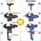 Table Vise, 3.3 Inch Universal Rotate 360° Work Clamp-On Vise,Table Vice With Quick Adjustment Button for Woodworking,Drilling,Sawing,Metal Working ZTUKOMN