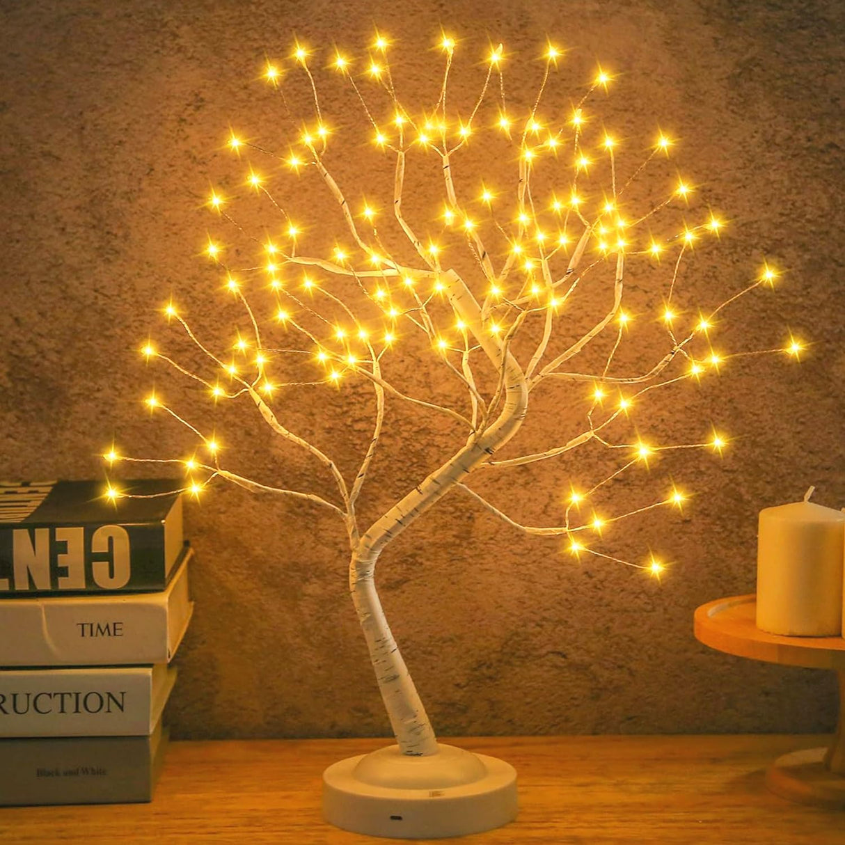 FUCHSUN $$$ 108 LED Birch Tree Light Tabletop Bonsai Fairy Tree Lamp, 8 Lighting Modes & Timer & Battery/USB Operated, Party Wedding Holiday Festival Christmas Decoration, Warm White FUCHSUN $$$