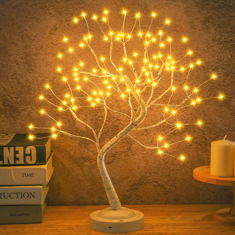 FUCHSUN $$$ 108 LED Birch Tree Light Tabletop Bonsai Fairy Tree Lamp, 8 Lighting Modes & Timer & Battery/USB Operated, Party Wedding Holiday Festival Christmas Decoration, Warm White FUCHSUN $$$