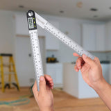 Neoteck Digital Angle Finder Ruler 8 inch/200mm Stainless Steel Digital Protractor with Data Hold Function and Zeroing Resetting LCD Display Electronic Spirit Level Gauge Ruler Neoteck