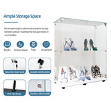 Glass Display Cabinet with LED Lights and Wheels,Rolling 2 Doors 2 Shelves Glass Top Curio Cabinet with Lock Modern 34.17" High Led Curio Display Cabinet Showcase for Living Room,Bedroom,White Henf