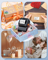 Ponek Label Maker Machine with Tape, M100 Bluetooth Label Printer, Versatile App with 1000 Icons and 300 Templates, 2 Inch Address Label Maker for Small Business, Office, Home, School, Black Ponek