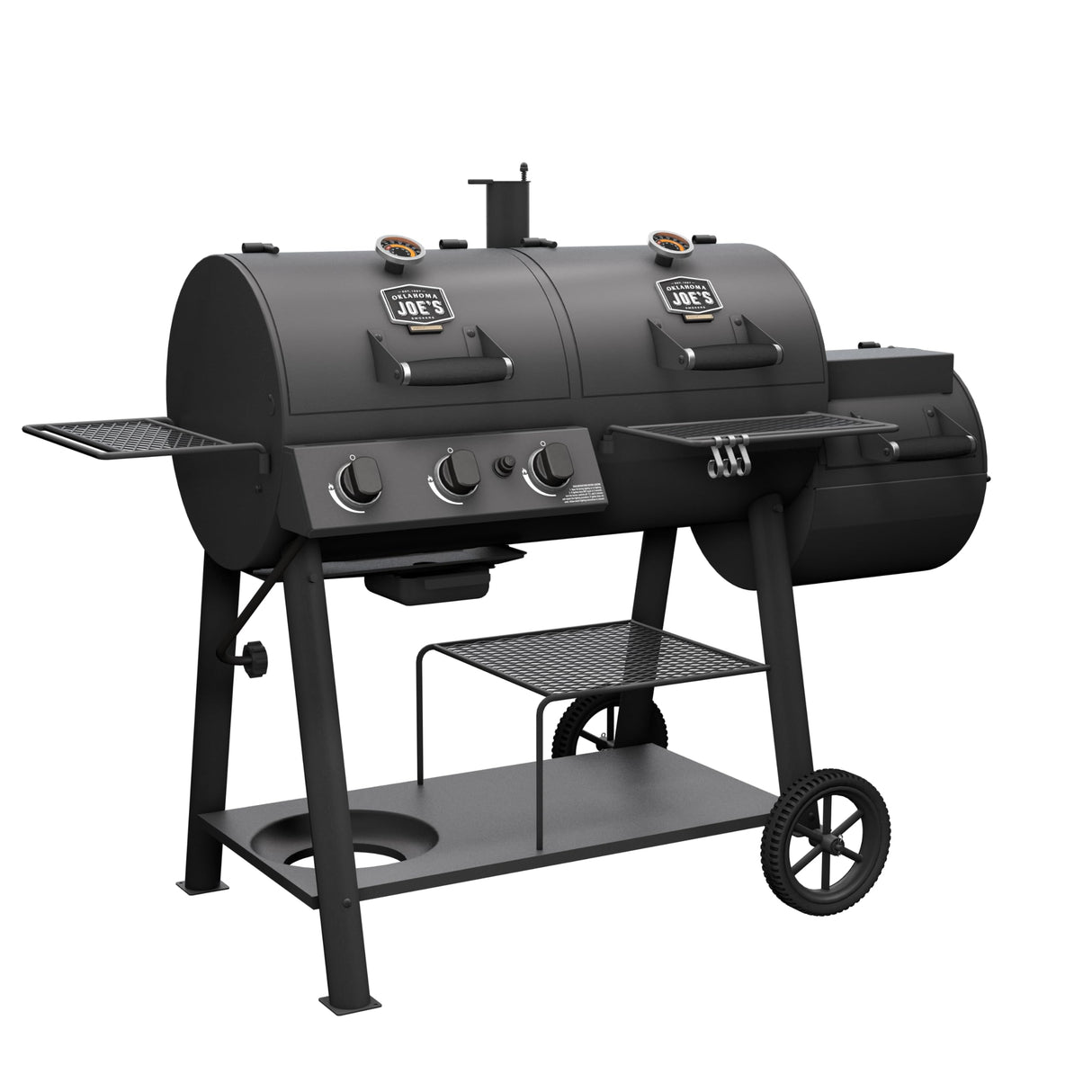 OKLAHOMA JOE'S® Canyon™ Charcoal and Propane Gas Combination Smoker and Grill, Black Steel, 24203004 Oklahoma Joe's