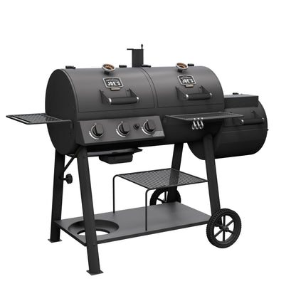 OKLAHOMA JOE'S® Canyon™ Charcoal and Propane Gas Combination Smoker and Grill, Black Steel, 24203004