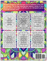 Adults and Teens' Inspirational Colouring Book: 50 Motivational Quotes and Mandala Floral Patterns – Art as Therapy for Relaxation, Mindfulness, Stress Relief and Tranquility Lindesa
