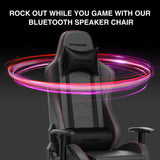 GTRACING Gaming Chair with Footrest Speakers Video Game Chair Bluetooth Music Heavy Duty Ergonomic Computer Office Desk Chair (Black) GTRACING
