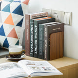 Large Bookend Hold Heavy Books- 7x4x5in 3 Pack Wood Bookends for Heavy Books Heavy Duty Walnut Book Ends for Men Wood Bookends for Office Desk Non-Skid Luxdecor