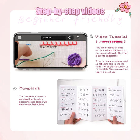 DIY Stitch Book,Embroidery Stitch Book on Linen Fabric,Comprehensive Guide with Various Patterns,Contains Multiple Sewing Tools and Videos,Perfect for Beginners Enthusiasts,Unique Handmade Gift spicssa