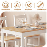 SogesPower Dining Table Set for 4, 5-Piece Wood Kitchen Dining Table Set with 4 Chairs for Kitchen Dining Room Restaurant Small Space, 47" White&Oak SogesPower