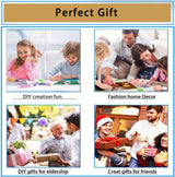 Landscape Diamond Art Painting Kits for Adult& Beginner, Sunset Diamond Dots Painting Kits, 5D DIY Gem Painting with Round Diamonds Beach, Scenery Paint by Diamonds for Wall Art Decor 16x12inch Yunnuo