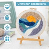 iienjoy Punch Needle Coasters Kit for Beginners Adults, 6 Pattern Embroidery Punch Needle Kits, Easy Tufted Rug Punch Decoration DIY Kit with Patterns, Tools, Yarns, Hoop, Instruction iienjoy