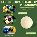 Zovcsxn Billiard Balls Pool Balls Billiard Set Marble-Swirl Style 2-1/4" Regulation Size 16 Pool Balls Billiard Set Pool Table Accessories Zovcsxn