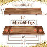 Premium Acacia Wood Bathtub Tray Caddy with Adjustable Legs, Minimalistic Design Bath Tray for Tub, Bathtub Accessories, Fits Most Bath Tubs, Idea La vie elegante