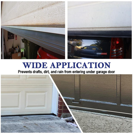 Ginchain Garage Door Seals, Heavy-Duty U+O Shape Bottom Rubber with Aluminum Track Retainer Base + 5cm Brush Combination Kit, Universal Garage Door Weather Stripping Kit (10ft) Ginchain