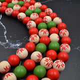 Christmas Wood Bead Garland - Green Red Rustic Wooden Beads with Jute Rope Plaid Tassel Bead Garland for New Year Winter Xmas Tiered Tray Décor Farmhouse Home Kitchen Wall Hanging Decoration Sfoni