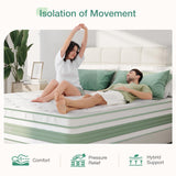 Novilla King Mattress, 12 Inch Hybrid Mattress, High Density Gel Foam with Pocket Coils for a Cozy Sleep, Motion Isolation Medium Firm King Size Mattress, Pillow Top Mattress, Balance Support Novilla