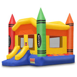 Cloud 9 Commercial Grade Crayon Castle Bounce House with Built-in Roof and Emergency Escape Hatch for Safety - 100% PVC 17' x 13' Bouncer - Inflatable Only Cloud 9