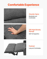 VEVOR Power Lift Recliner Chair, Dual Motor Lift Chair with Heat and Massage for Elderly, Infinite Position Adjustment Electric Recliner with 2 Anti-Fall Ropes (Medium, Dark Gray) VEVOR