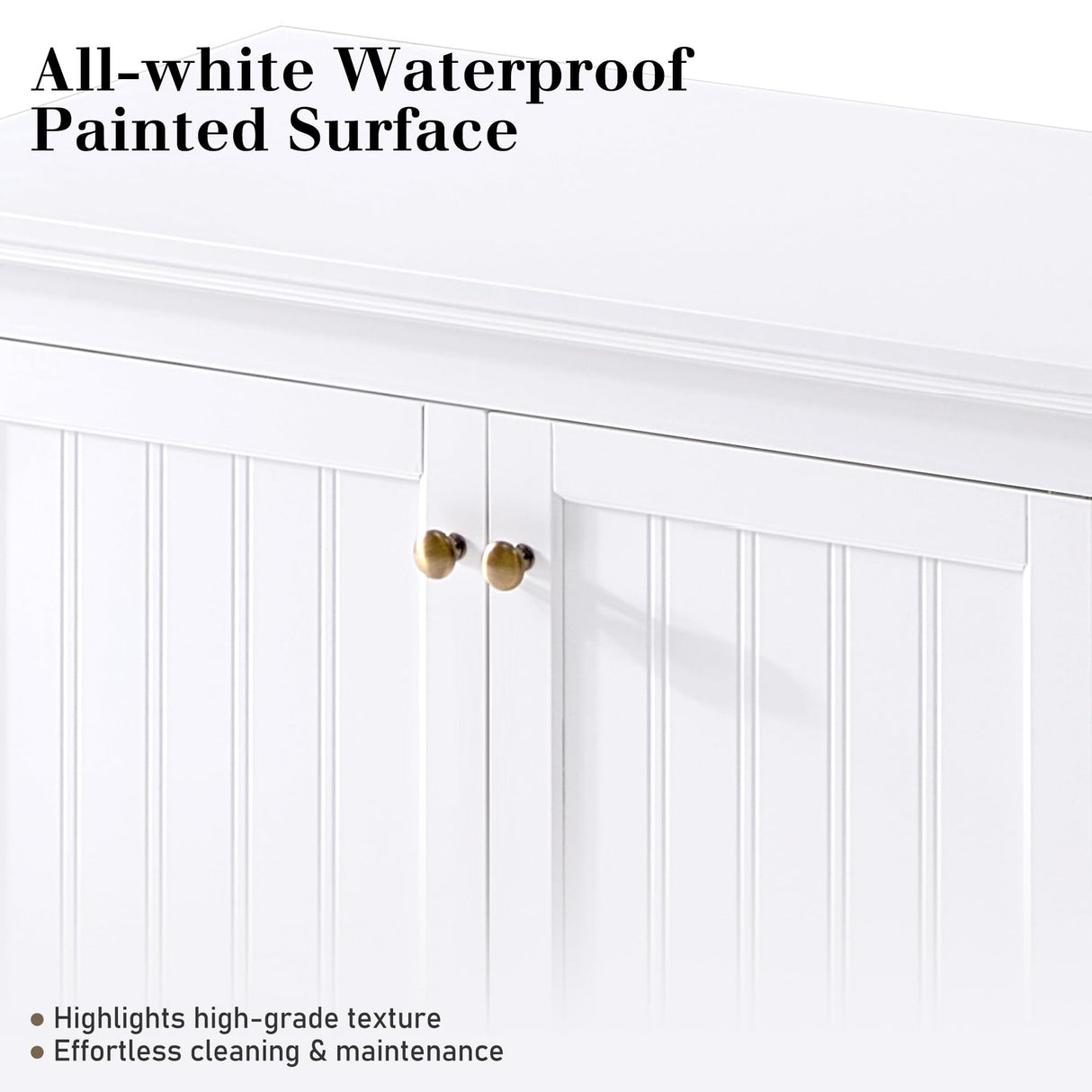 AMERLIFE 72" Farmhouse Sideboard Buffet Cabinet with Barn Doors, Storage Console Table with Adjustable Shelves, Coffee Bar/TV Stand for Living Room, Kitchen, Entryway, White AMERLIFE