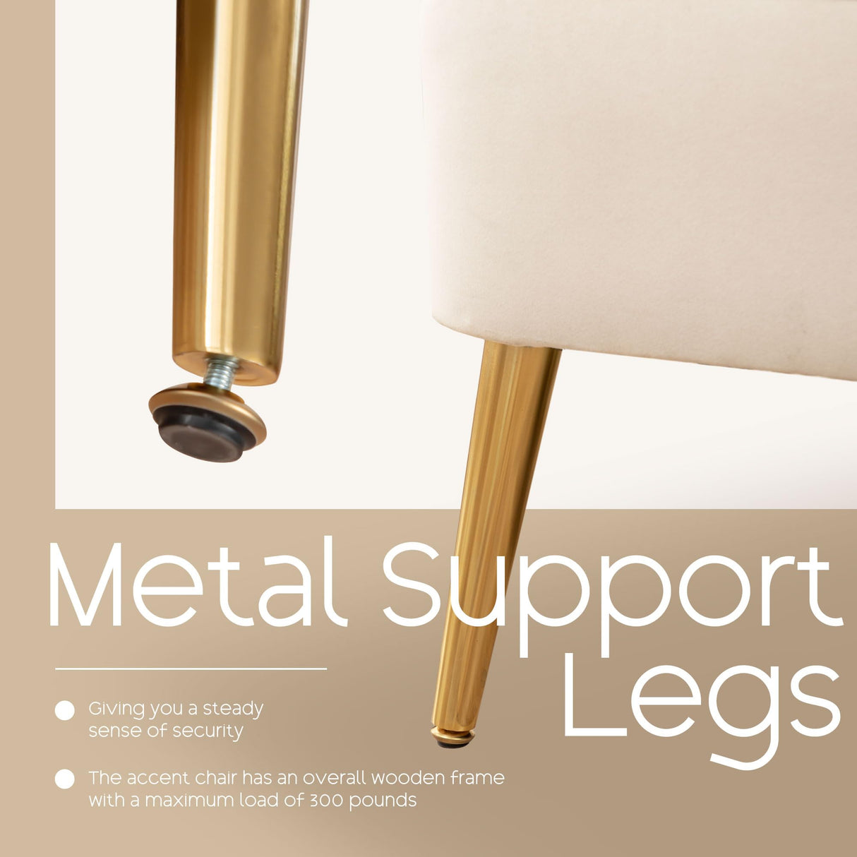 YUUIJOAA Modern Accent Chair Comfy Wingback Armchair with Pillow Upholstered Shell Accent Chair Reading Chair for Bedroom, Living Room, Small Spaces,Dressing Room Beige YUUIJOAA