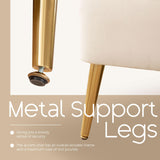 YUUIJOAA Modern Accent Chair Comfy Wingback Armchair with Pillow Upholstered Shell Accent Chair Reading Chair for Bedroom, Living Room, Small Spaces,Dressing Room Beige YUUIJOAA