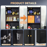 Alvisyd 5 Tier Metal Curio Cabinets, Modern Bookshelf Cabinet with 4 Adjustable Shelves, Cabinet Display Case for Home Office, Living Room, Pantry (Black) Alvisyd