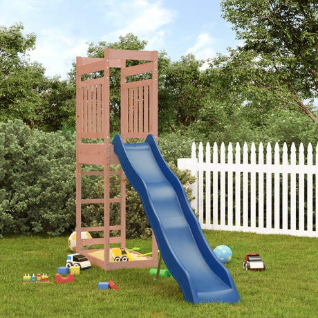 'vidaXL Outdoor Playset - Solid Douglas Wood Construction - Imaginative Playground with Wave Slide and Sandpit - for Kids Aged 3 to 8 - Brown vidaXL