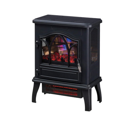 duraflame® 3D Infrared Quartz Electric Fireplace Stove Heater, Black