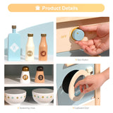 ROBUD Wooden Play Kitchen Set for Kids Toddlers, Toy Kitchen Gift for Boys Girls, Age 3+ ROBUD