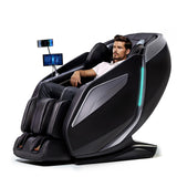 HealthRelife 4D Massage Chair Full Body Zero Gravity Recliner - 55“ SL-Track,15 Auto Modes,11 Massage Technique,40 Airbags Massage,with Yoga Stretch,APP Control,Shiatsu Foot Massage(Black) HealthRelife