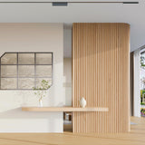 Art3d 4 Pc 96"x5.7" Wood Slat Wall Panel for Interior, Ceiling and Decoration, Semi-Cylinder Design, 15.2 SqFt Art3d